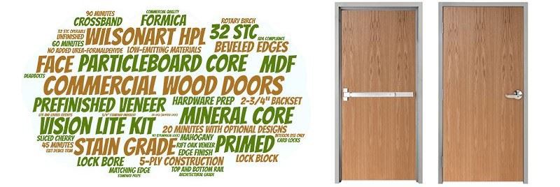 commercial  wood fire doors supplier